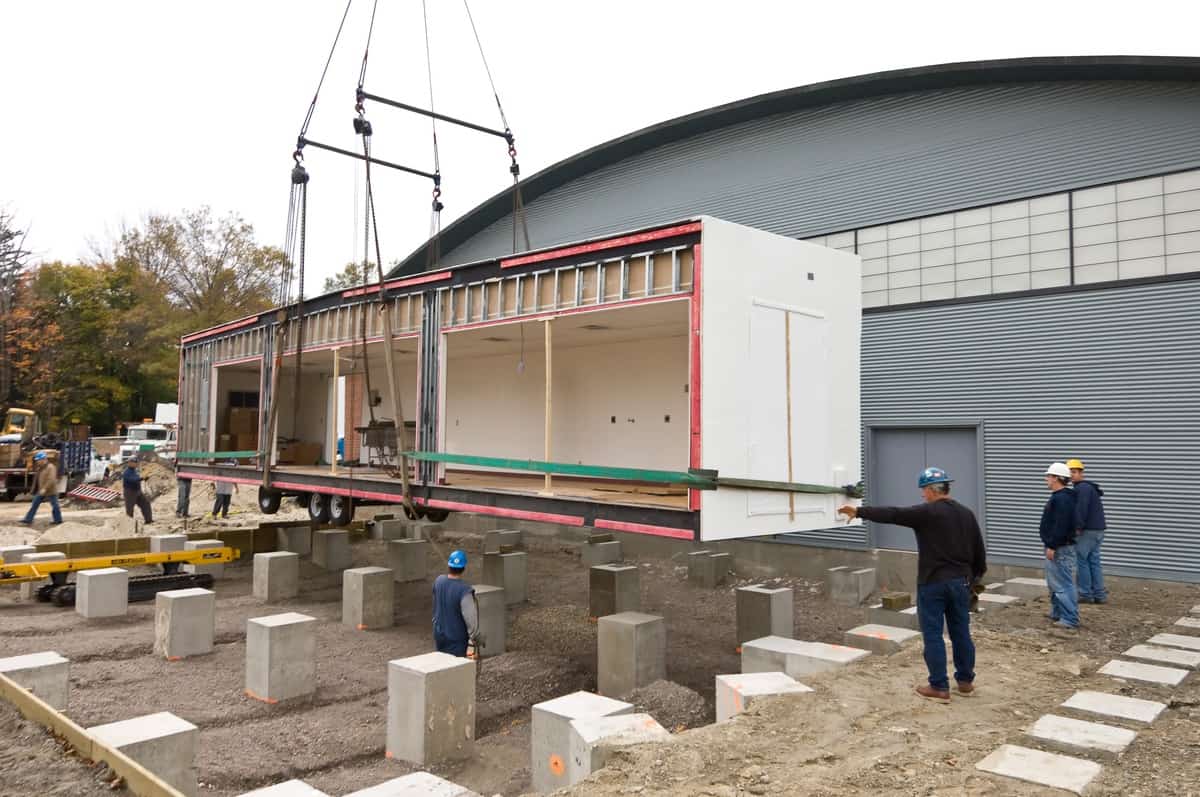 image of a modular food station being built | modular solutions for food and beverage service travel centers hospitals stadiums arenas campus universities