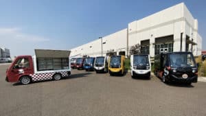 Fleet of Gallery Electric Vehicles