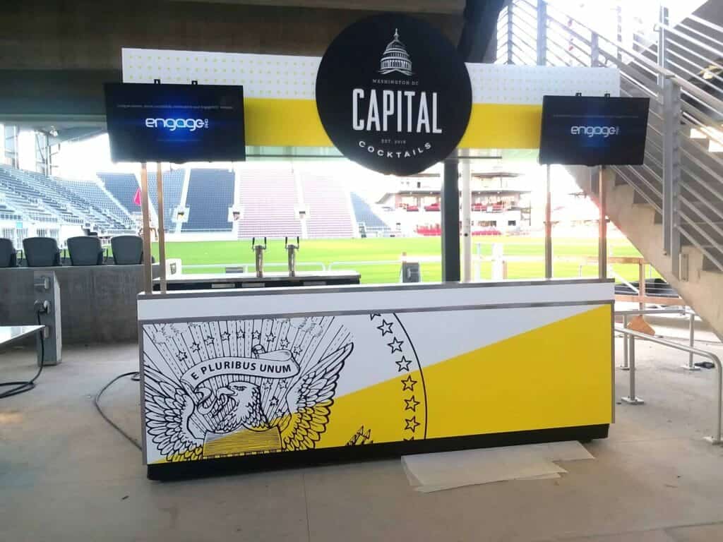 image of a concessions stand at audi field | cocktails for stadiums and venues non alcoholic and alcoholic beverages